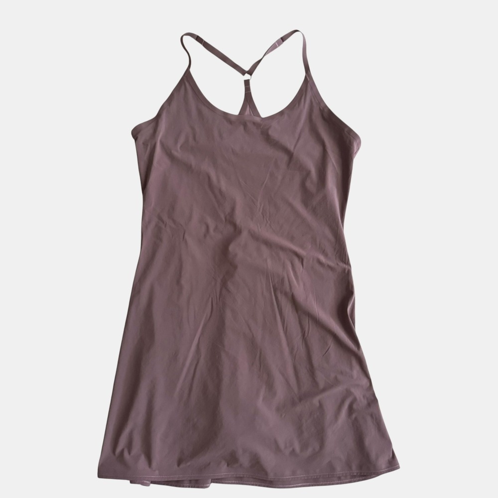 Outdoor Voices Exercise Dress Mauve Brown Medium Built-in Shorts Pocket Active